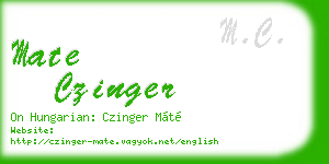 mate czinger business card